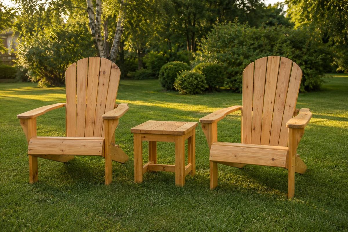 Adirondack krēsli + galdiņš Adirondack pāris