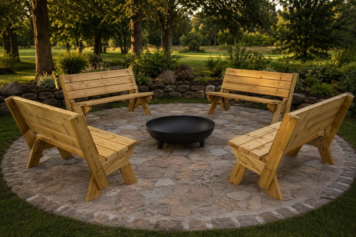 Firepit bench set Ugunskura zona