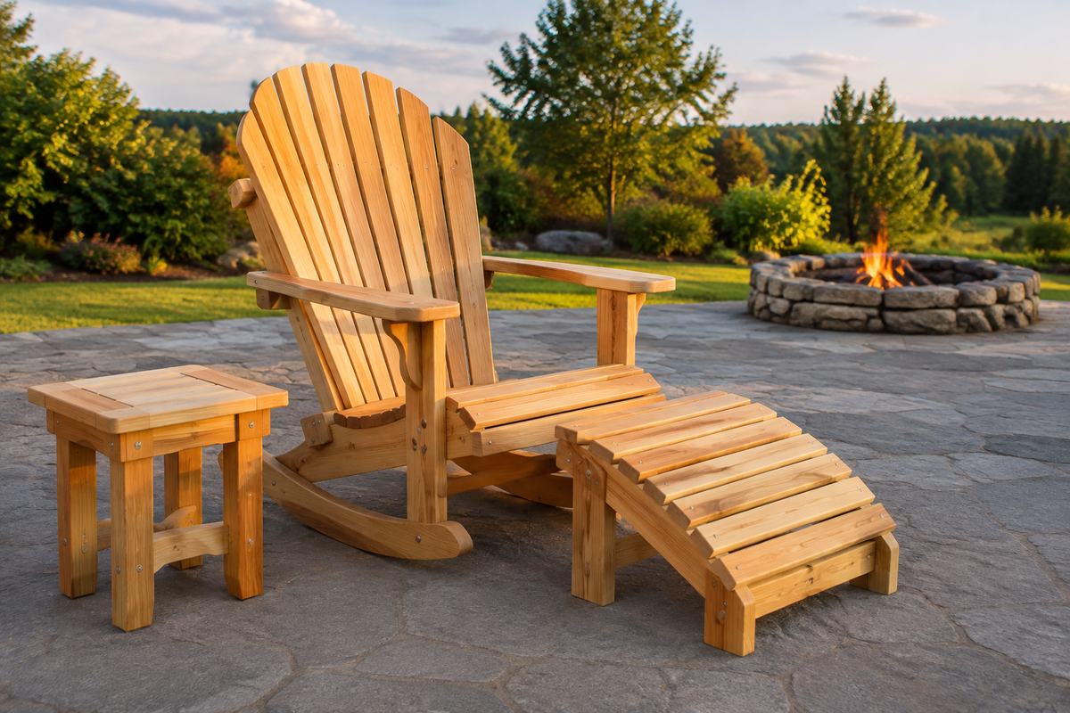 Adirondack uz sliecēm + soliņš Adirondack šūpuļkrēsls